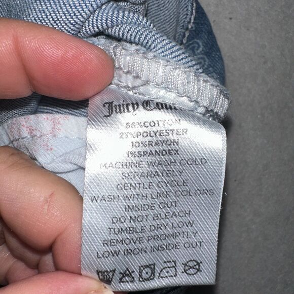 Juicy Couture Kids A/O Logo Print Straight Jeans Medium Wash Size 8 - Picture 8 of 8